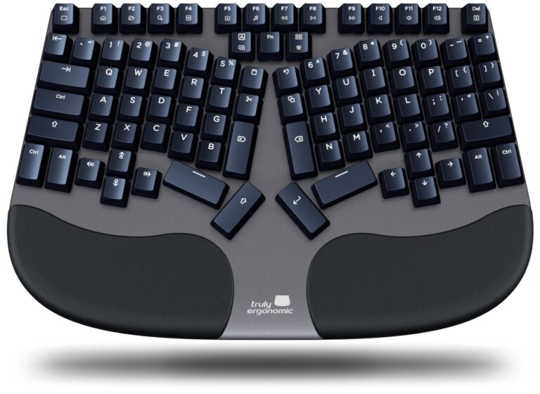 Truly Ergonomic Cleave Best Mechanical keyboard white shadow 1